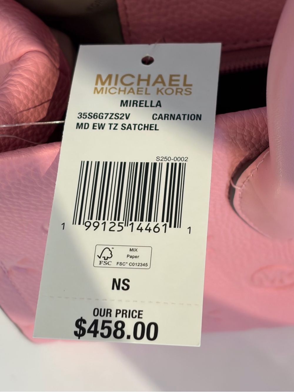 Michael Kors Mirella Medium Logo Debossed Satchel - Picture 9 of 9
